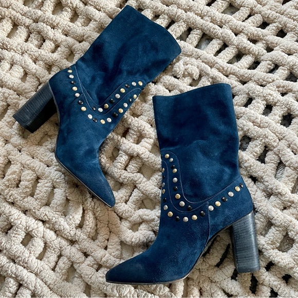 Free People Dakota Studded Heeled Boots in blue - Picture 2 of 6